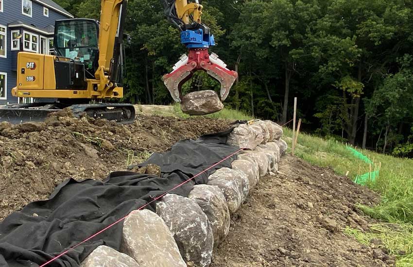 Boulder Walls installation in Minnesota